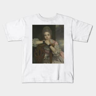 Mrs. Abington as Miss Prue in "Love for Love" by William Congreve by Joshua Reynolds Kids T-Shirt